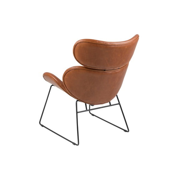 Pruunist kunstnahast tugitool mustade jalgadega Cazar - Actona-image-2