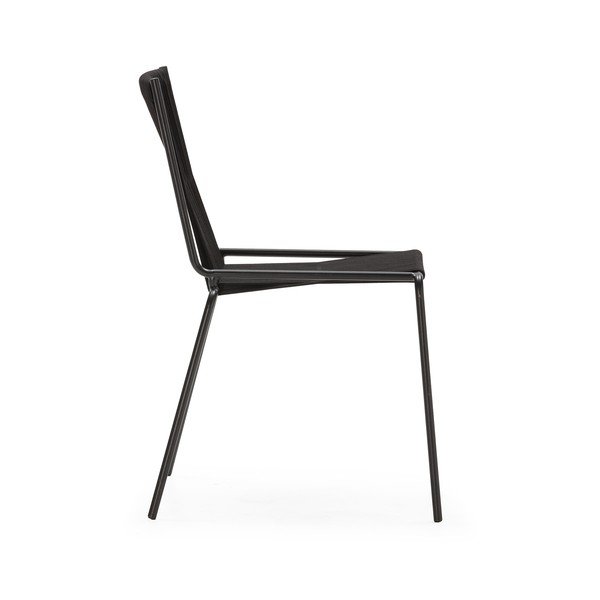 Mustad metallist virnastatavad söögitoolid 2 tk komplektis Emily - Marckeric-image-4