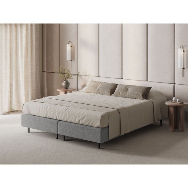 Hall polsterdatud kaheinimesevoodi ilma peatsita 140x200 cm Whale - Micadoni-image-1