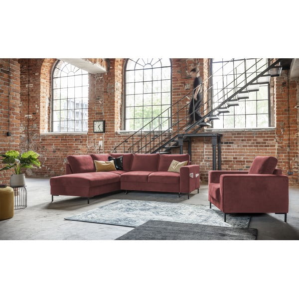 Roosa sametist nurgadiivan (vasakus nurgas) Lofty Lilly - Miuform-image-1