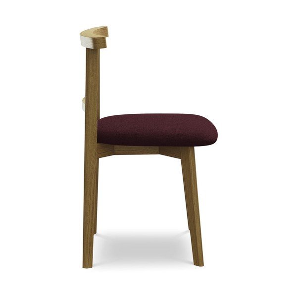 Burgundia värvi täispuidust söögitool Ohelo - Makamii-image-2