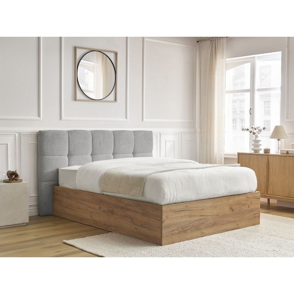 Hall polsterdatud/puitlaastplaadist kaheinimesevoodi panipaigaga ja liistudest raamiga 180x200 cm Kumo - Bobochic Paris-image-2