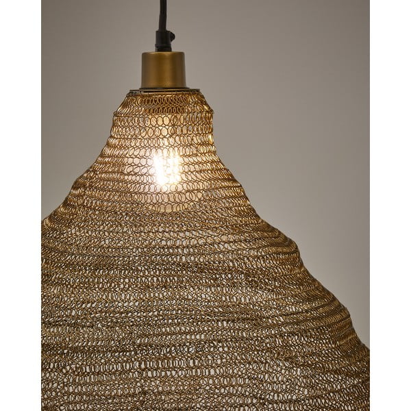 Kuldne rippvalgusti metallist varjuga ø 48,5 cm Sarraco - Kave Home-image-1