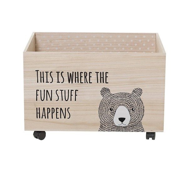 Puidust laste hoiukast ratastel Kesa - Bloomingville Mini-image-1