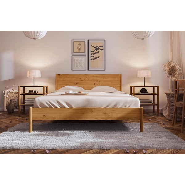 Üheinimesevoodi tammepuidust 90x200 cm naturaalses värvitoonis Pola - The Beds-image-3