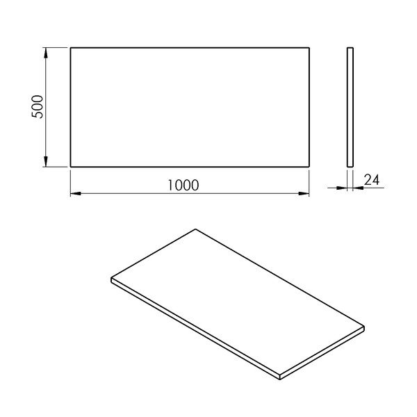 Valge valamualus 100x50 cm Plato - Sapho-image-2