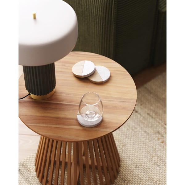 Teakist küljelaud, ø 50 cm Irune - Kave Home-image-3