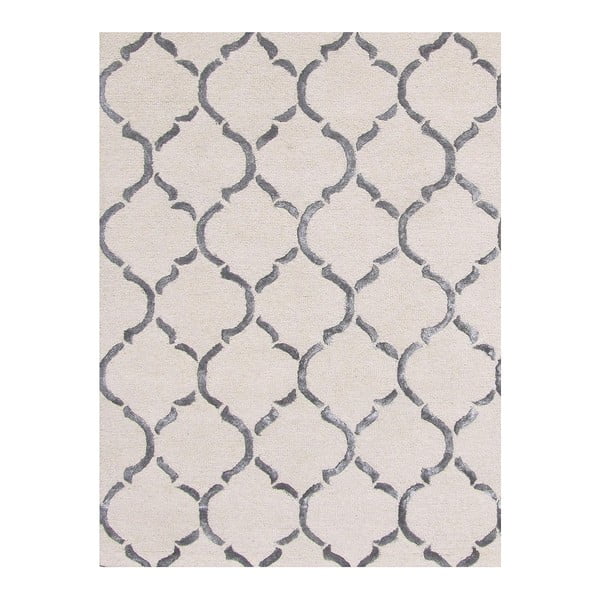 Ručně tuftovaný stříbrný koberec Bakero Chain, 183 x 122 cm