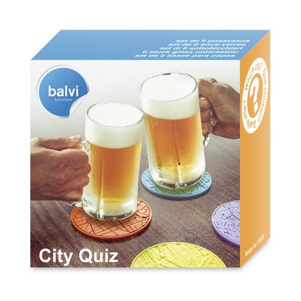 Sada 6 ks podtácků Balvi City Quiz-image-1