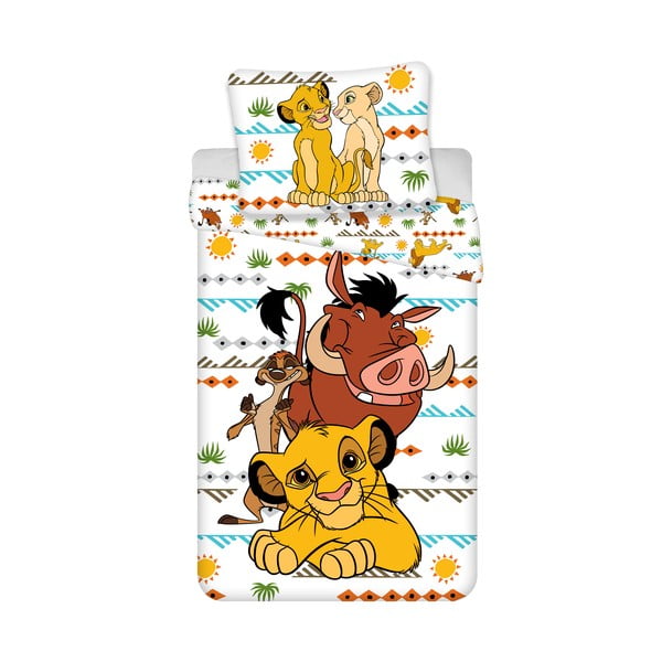 Puuvillane lastevoodipesu üheinimesevoodile 140x200 cm Lion King Africa - Jerry Fabrics