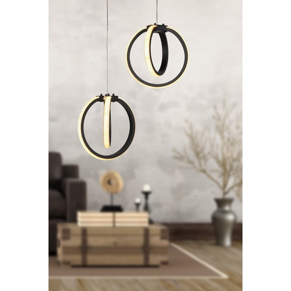 Must metallist LED rippvalgusti ø 20 cm Sezen - Squid Lighting-image-1