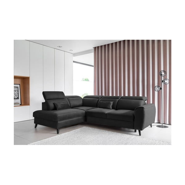 Tumehall sametist lahtikäiv/sahtliga nurgadiivan (parem nurk/L-kujuline) Noble – ELTAP-image-1