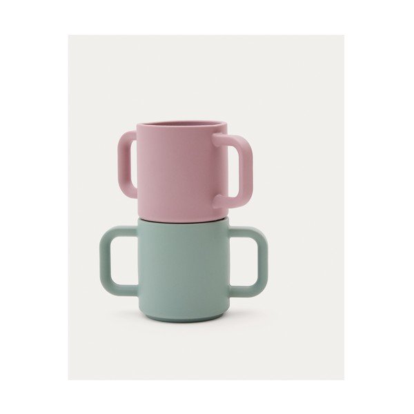 Heleroosad/türkiissinised silikoonist laste topsid 2tk komplektis Lili - Kave Home-image-4