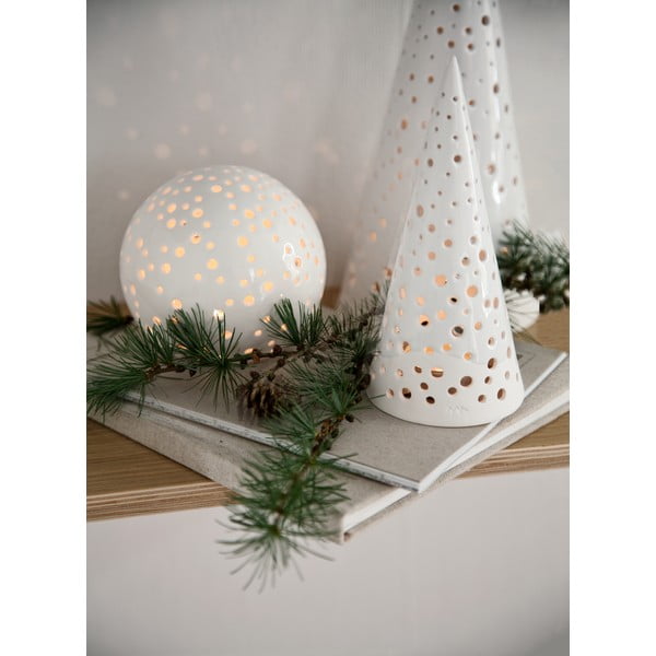 Valge jõuluküünla hoidja, valmistatud luuportselanist , kõrgus 19 cm Nobili - Kähler Design-image-1