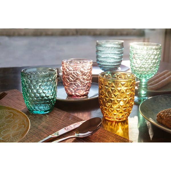 Sada 6 barevných sklenic Villa d'Este Geometrie, 240 ml-image-1