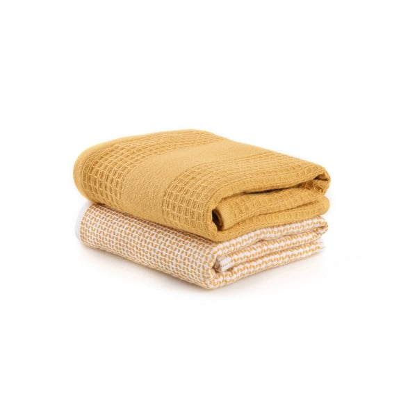 Kollased vahvlirätikud 2tk komplektis 40x60 cm Betty - Foutastic