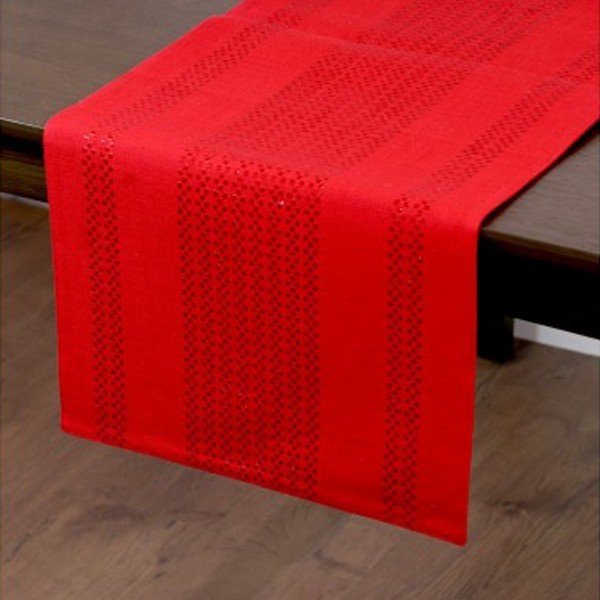 Běhoun na stůl Lurex Red-image-1