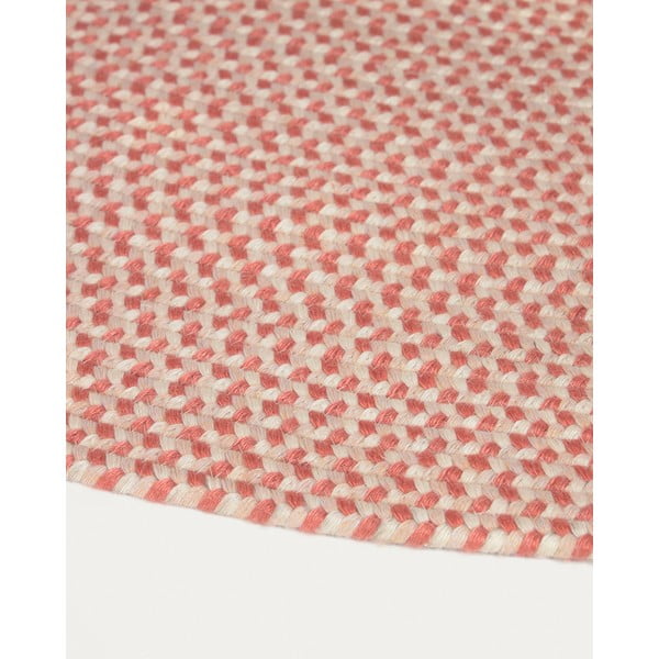 Roosa ümmargune sise- ja välistingimustes kasutatav taaskasutatud kiududest vaip ø 150 cm Rodhe - Kave Home-image-3