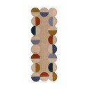 Beež käsitsi kootud villane vaip 80x230 cm Mia Scallop Frame - Flair Rugs