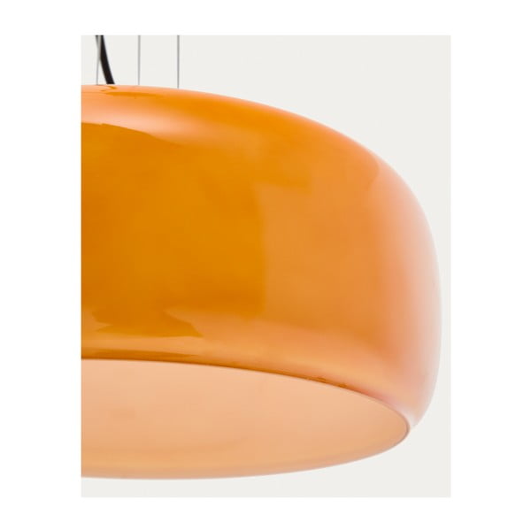 Oranž LED-rippvalgusti klaasist varjuga ø 38 cm Reig - Kave Home-image-2