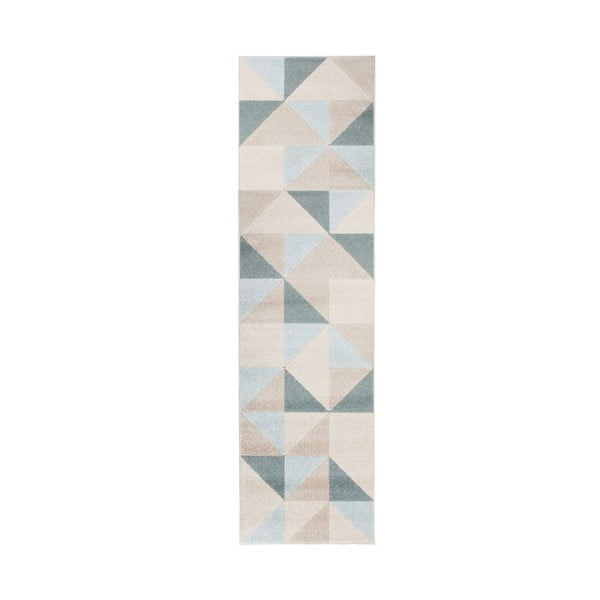 Beež ja sinine vaip Urban Triangle, 60 x 220 cm - Flair Rugs
