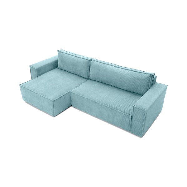 Tyrkysová manšestrová variabilní rozkládací rohová pohovka Bonami Selection Bowie-image-4