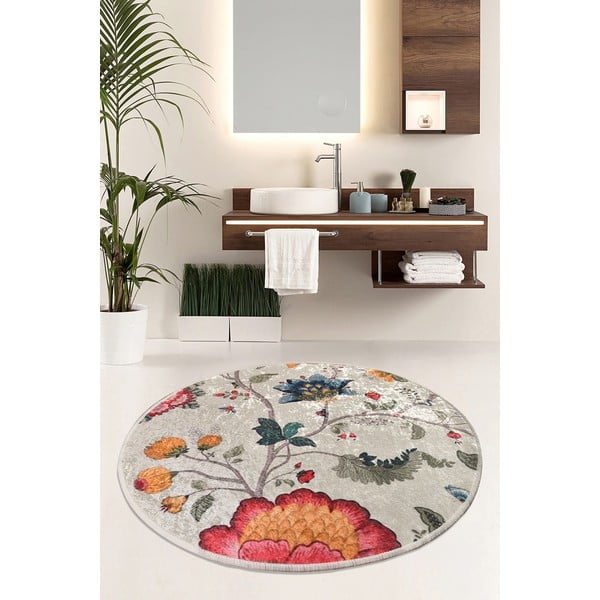 Vannitoamatt Circle Vintage Flower, ø 140 cm - Foutastic-image-1
