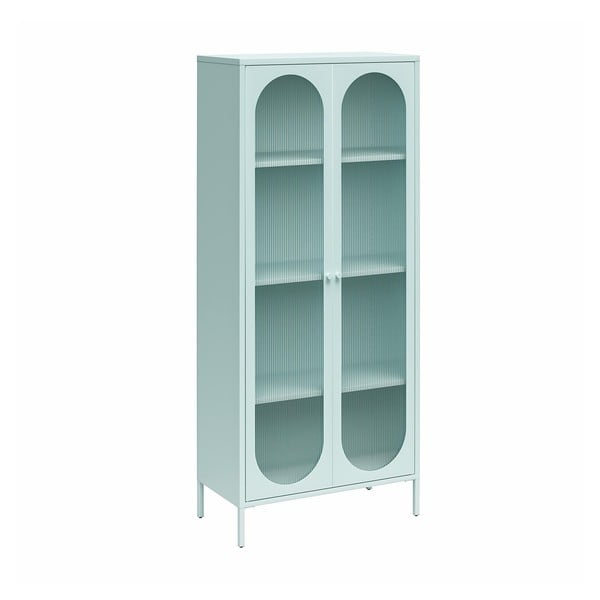 Helesinine metallist vitriinkapp 80x186x40 cm Luna - Støraa-image-2