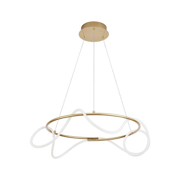 Alumiiniumist hämardatav LED-ripatslamp kuldses värvitoonis akrüülklaasist varjuga, läbimõõduga 70 cm Tiriac - Nova Luce