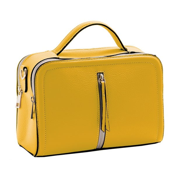 Žlutá kabelka z pravé kůže Andrea Cardone Galuia