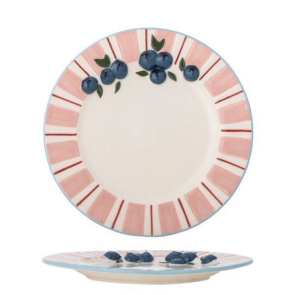 Roosad/kreemjad magustoidutaldrikud 4-osalise komplektiga, valmistatud kivikeraamikast, ø 20,5 cm Carry - Bloomingville-image-3