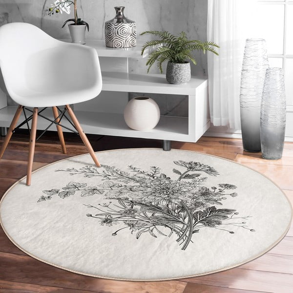 Kreem pestav ümmargune vaip, sobitub robottolmuimejaga ø 80 cm Comfort - Mila Home-image-2