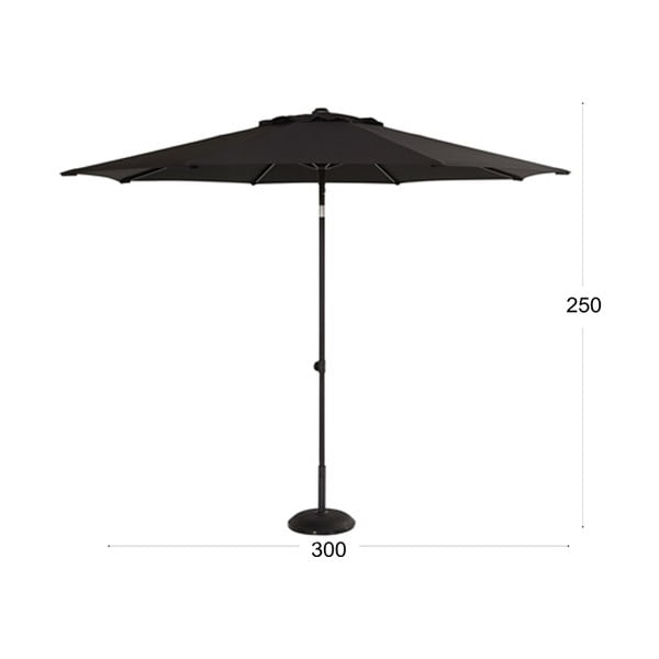 Černý slunečník Hartman, ø 300 cm-image-1