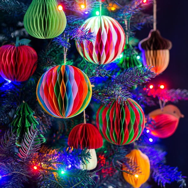 Paberist jõulukaunistus Honeycomb Acorn - Sass & Belle-image-3