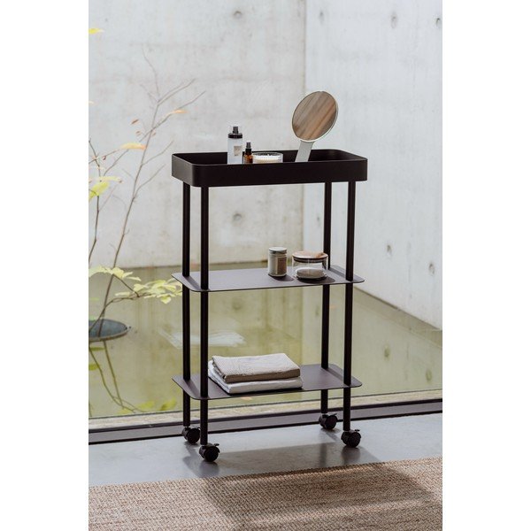 Must metallist mobiilne riiul 60x97x30 cm Nolle - noo.ma-image-1