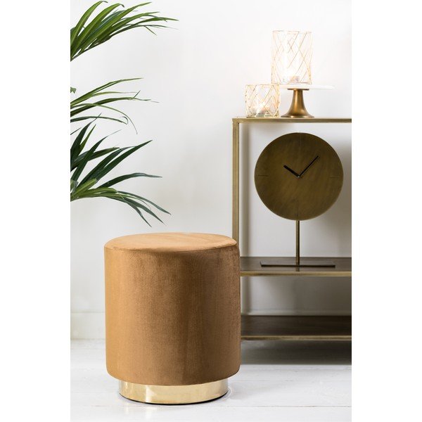 Kuldne-helepruun sametist tumba Nadien - Light & Living-image-1