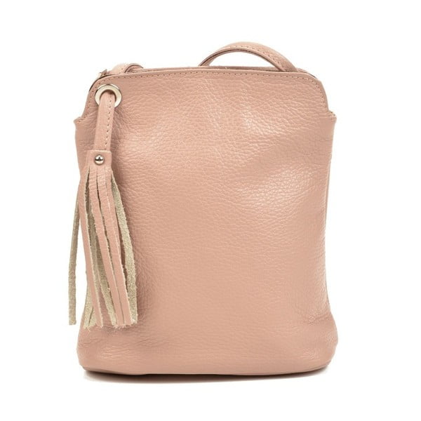Růžovobéžový dámský kožený batoh Carla Ferreri Harro