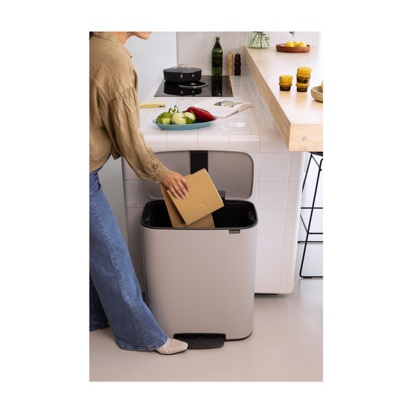 Helehall terasest prügikast 60 l Bo - Brabantia-image-1