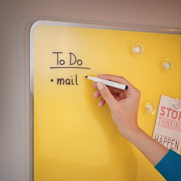 Kollane klaasist magnettahvel , 80 x 60 cm Cosy - Leitz-image-4