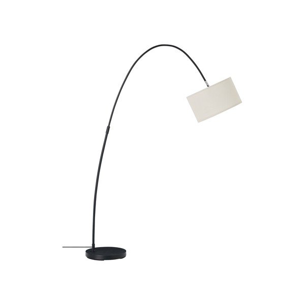 Valge/must kangast põrandalamp painutatava konstruktsiooniga (kõrgus 145 cm) Arc - Ellos Home
