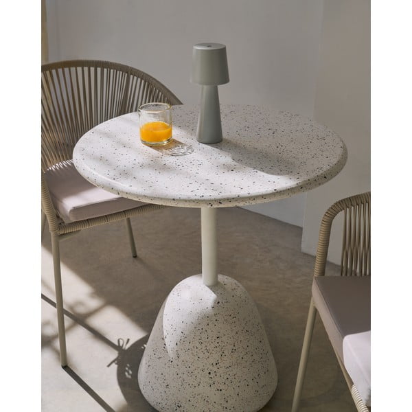 Valge terrazzo ümmargune söögilaud ø 70 cm Saura - Kave Home-image-1