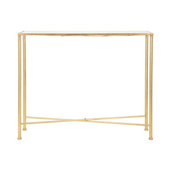 Valge/kuldne konsoollaud klaasist pealispinnaga 35x100 cm Butterflies - Mauro Ferretti-image-3