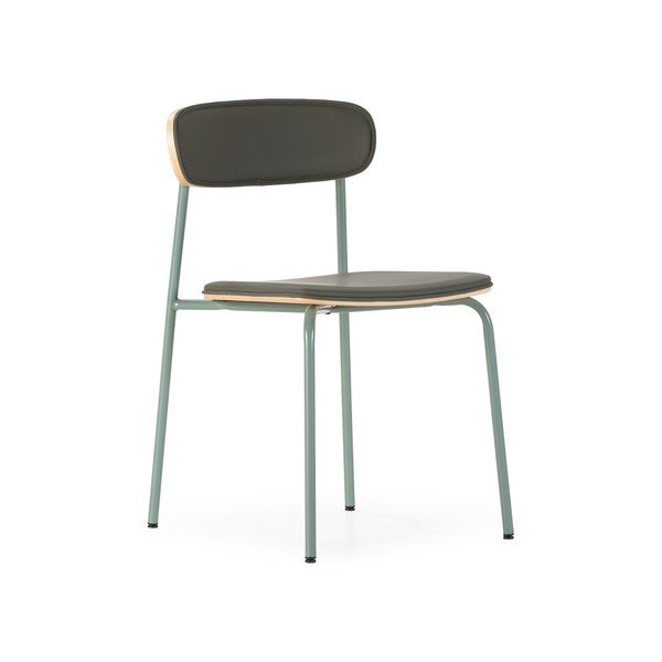 Tumerohelised polsterdatud virnastatavad söögitoolid 2 tk komplektis Saula - Marckeric