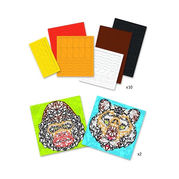 Komplekt 2 ZOO mosaiigi valmistamiseks - Djeco-image-1