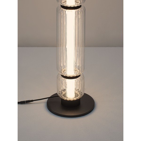 Mattmust klaasist LED-põrandalamp (kõrgus 123 cm) Liesa - Nova Luce-image-1