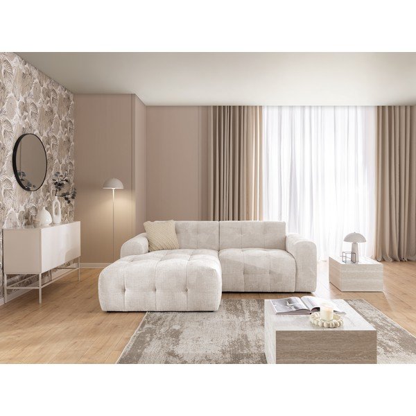 Kreemikas nurgadiivan (vasak nurk/diivanvoodiga) Melva - Ropez-image-3