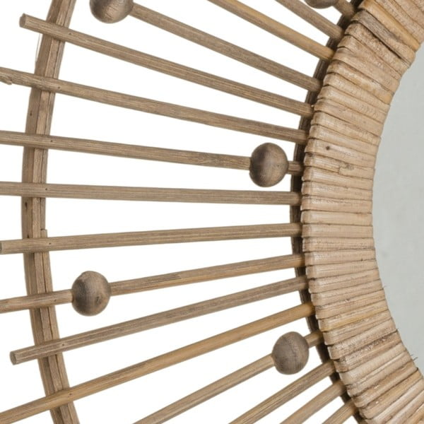 Bambusest raamiga seinapeegel ø 70 cm Sol - Ixia-image-2