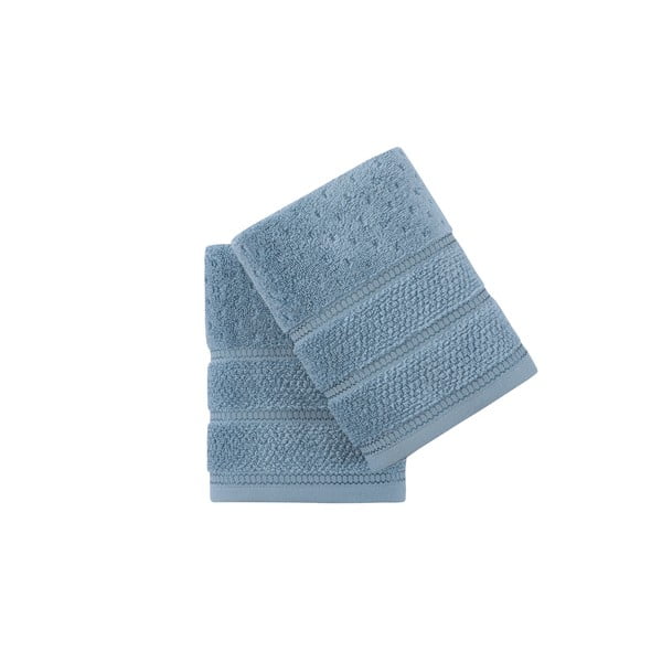 Komplekt 2 sinist puuvillast rätikut, 50 x 90 cm Arella - Foutastic-image-3