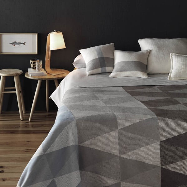 Roosa ja hall ruuduline puuvillane kangas , 140 x 180 cm Pisa - Euromant-image-1