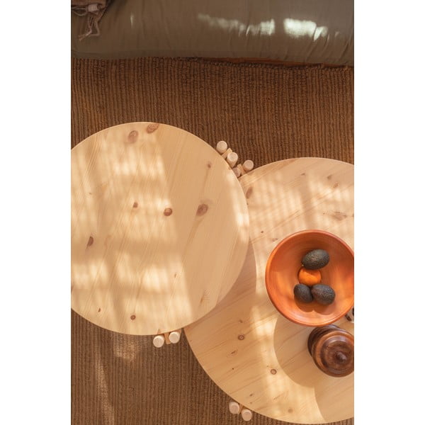 Ümmargune naturaalset värvi kohvilaud ø 80 cm Sticks - Karup Design-image-1